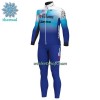 Fietskleding (Fietsshirt Lange Mouw + Lange Koersbroek) 2022 BikeExchange Jayco Winter Thermal Fleece - Wit Blauw